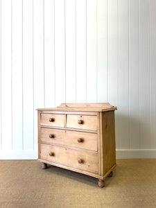 An Antique English Pine Chest of Drawers Dresser with Gallery c1890