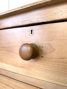 An Antique English Pine Chest of Drawers Dresser with Gallery c1890