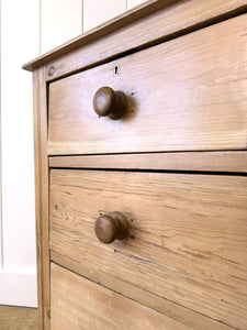 An Antique English Pine Chest of Drawers Dresser with Gallery c1890