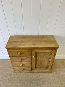 A Diminutive English Pine Cupboard or Sideboard c1870