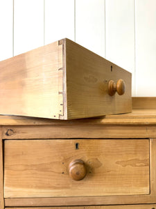 An Antique English Pine Chest of Drawers Dresser with Gallery c1890