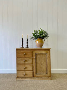 A Diminutive English Pine Cupboard or Sideboard c1870