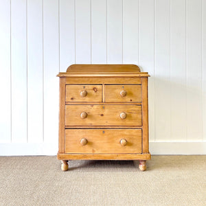 An Antique English Pine Chest of Drawers Dresser Tulip Feet c1890