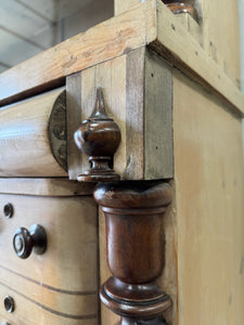 A Scottish Pine & Mahogany Bachelor's Bookcase