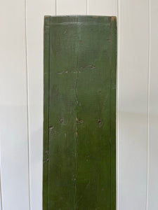 An Antique English Country Pine Painted Green Bench 6.5 Feet Long