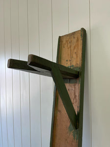 An Antique English Country Pine Painted Green Bench 6.5 Feet Long