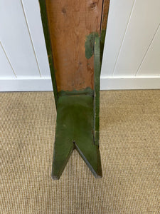 An Antique English Country Pine Painted Green Bench 6.5 Feet Long