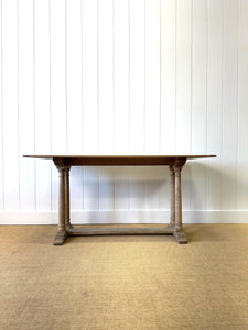 Antique English Bleached Country Oak 5ft Console Table or Server
