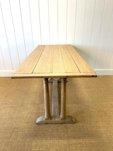 Antique English Bleached Country Oak 5ft Console Table or Server