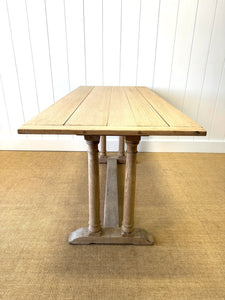Antique English Bleached Country Oak 5ft Console Table or Server