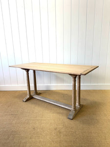 Antique English Bleached Country Oak 5ft Console Table or Server