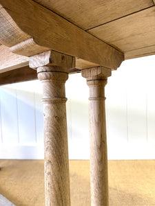 Antique English Bleached Country Oak 5ft Console Table or Server
