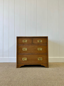 An English Walnut Campaign Trunk or Night Stand c1890