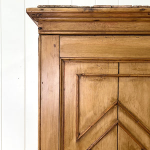 A 19th Century Irish Rustic Pine Linen Press Cabinet