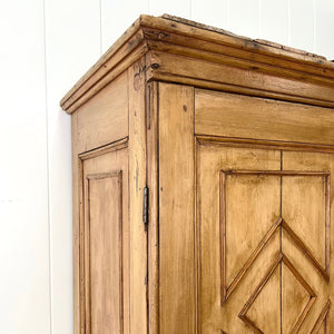 A 19th Century Irish Rustic Pine Linen Press Cabinet