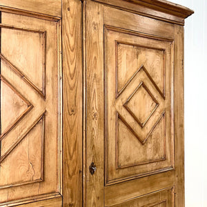 A 19th Century Irish Rustic Pine Linen Press Cabinet
