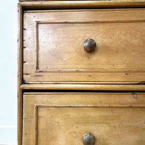 A 19th Century Irish Rustic Pine Linen Press Cabinet