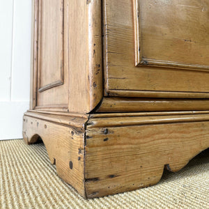 A 19th Century Irish Rustic Pine Linen Press Cabinet