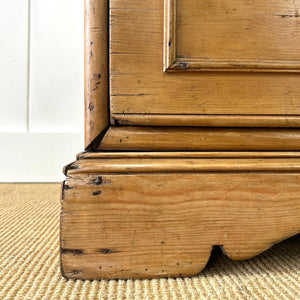 A 19th Century Irish Rustic Pine Linen Press Cabinet