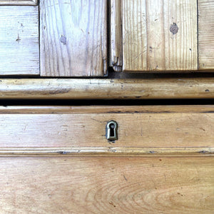 A 19th Century Irish Rustic Pine Linen Press Cabinet