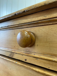 A Large English Pine Country 7 Drawer Buffet or Sideboard c1860