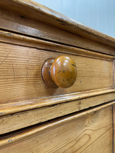 A Large English Pine Country 7 Drawer Buffet or Sideboard c1860