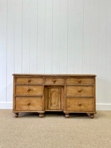 A Large English Pine Country 7 Drawer Buffet or Sideboard c1860
