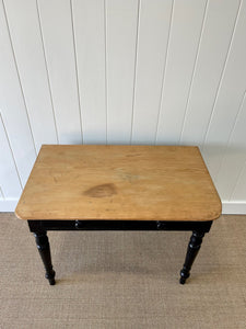 Antique English Country Pine Painted Side Table or Work Table Desk c1890