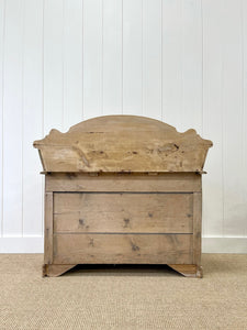 An English Country Low Pine Galleried Console or Small Sideboard c1890