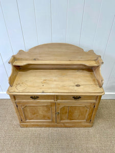 An English Country Low Pine Galleried Console or Small Sideboard c1890