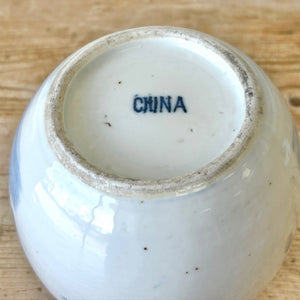 Chinese Ginger Jar & Cover Blue White Porcelain Bird CHINA Marks Qing 19th C.