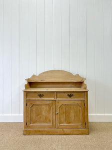 An English Country Low Pine Galleried Console or Small Sideboard c1890