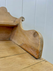 An English Country Low Pine Galleried Console or Small Sideboard c1890