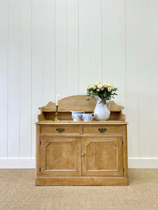 An English Country Low Pine Galleried Console or Small Sideboard c1890