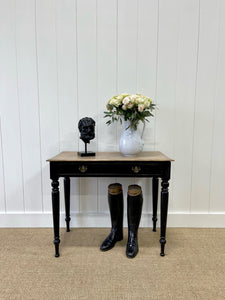 An English Pine Ebonized Desk or Console Side Table c1860