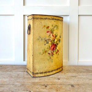 A 1920s French Tole Waste Hand Painted Umbrella Basket
