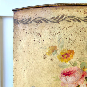A 1920s French Tole Waste Hand Painted Umbrella Basket