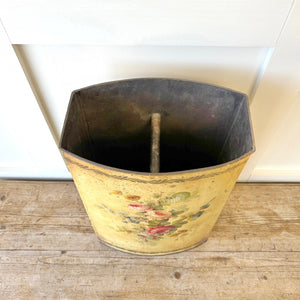 A 1920s French Tole Waste Hand Painted Umbrella Basket