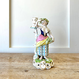 Set of 4 Porcelain Derby Royal Crown Figurine Candlestick Holders for Easter!