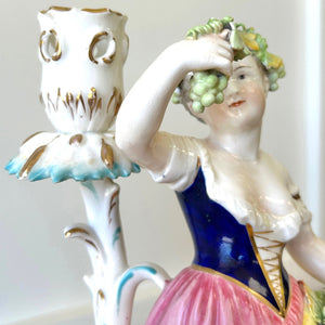Set of 4 Porcelain Derby Royal Crown Figurine Candlestick Holders for Easter!