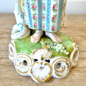 Set of 4 Porcelain Derby Royal Crown Figurine Candlestick Holders for Easter!