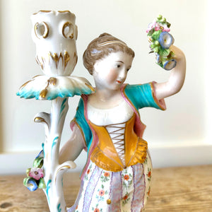 Set of 4 Porcelain Derby Royal Crown Figurine Candlestick Holders for Easter!
