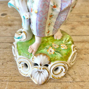 Set of 4 Porcelain Derby Royal Crown Figurine Candlestick Holders for Easter!
