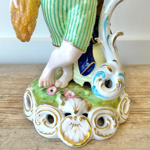 Set of 4 Porcelain Derby Royal Crown Figurine Candlestick Holders for Easter!