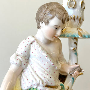 Set of 4 Porcelain Derby Royal Crown Figurine Candlestick Holders for Easter!