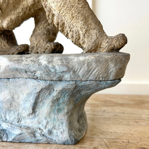 Frederick Thomas Daws (1878-1955) - Painted plaster model of a polar bear on a rocky outcrop and on conforming base