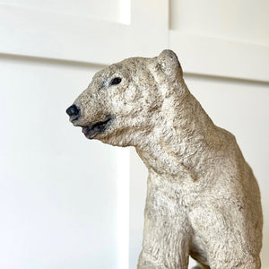 Frederick Thomas Daws (1878-1955) - Painted plaster model of a polar bear on a rocky outcrop and on conforming base