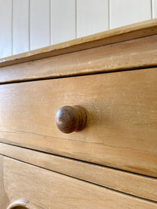A Good English 19th c. Pine Cupboard or Sideboard with Wooden Knobs