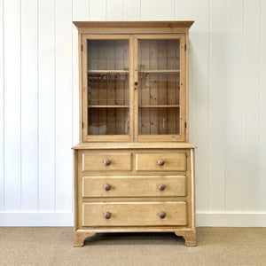 A 19th Century English Pine Bookcase Cabinet or Hutch