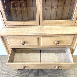 A 19th Century English Pine Bookcase Cabinet or Hutch